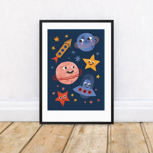 Space Faces A4 Art Print