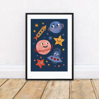 Weltraumgesichter A4 Kunstdruck