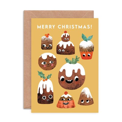 Figgy Pudding Faces Greeting Card