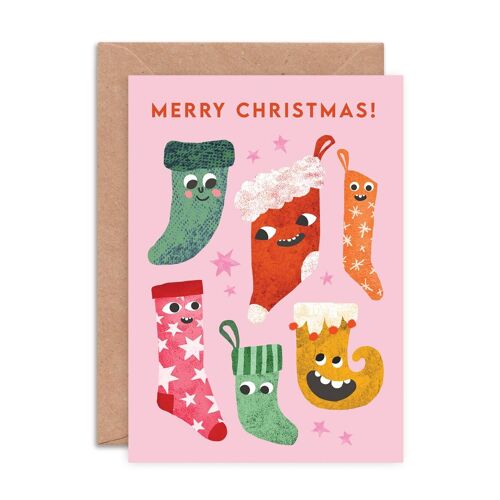 Stocking Faces Greeting Card