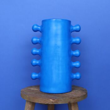 Vase Céramique Manico Artisanal - Bleu Amazigh 2