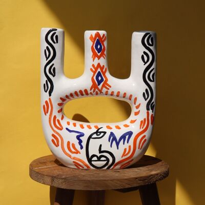 Vaso Soliflore Triplo - Simboli AMAZIGH - Artigianale