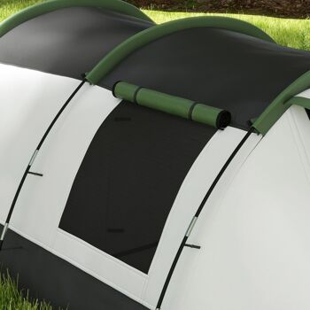Outsunny Tente de camping familiale 3-4 pers. - tente tunnel avec porche étanche 3000 mm légère ventilée facile à monter - sac de transport inclus - gris 8