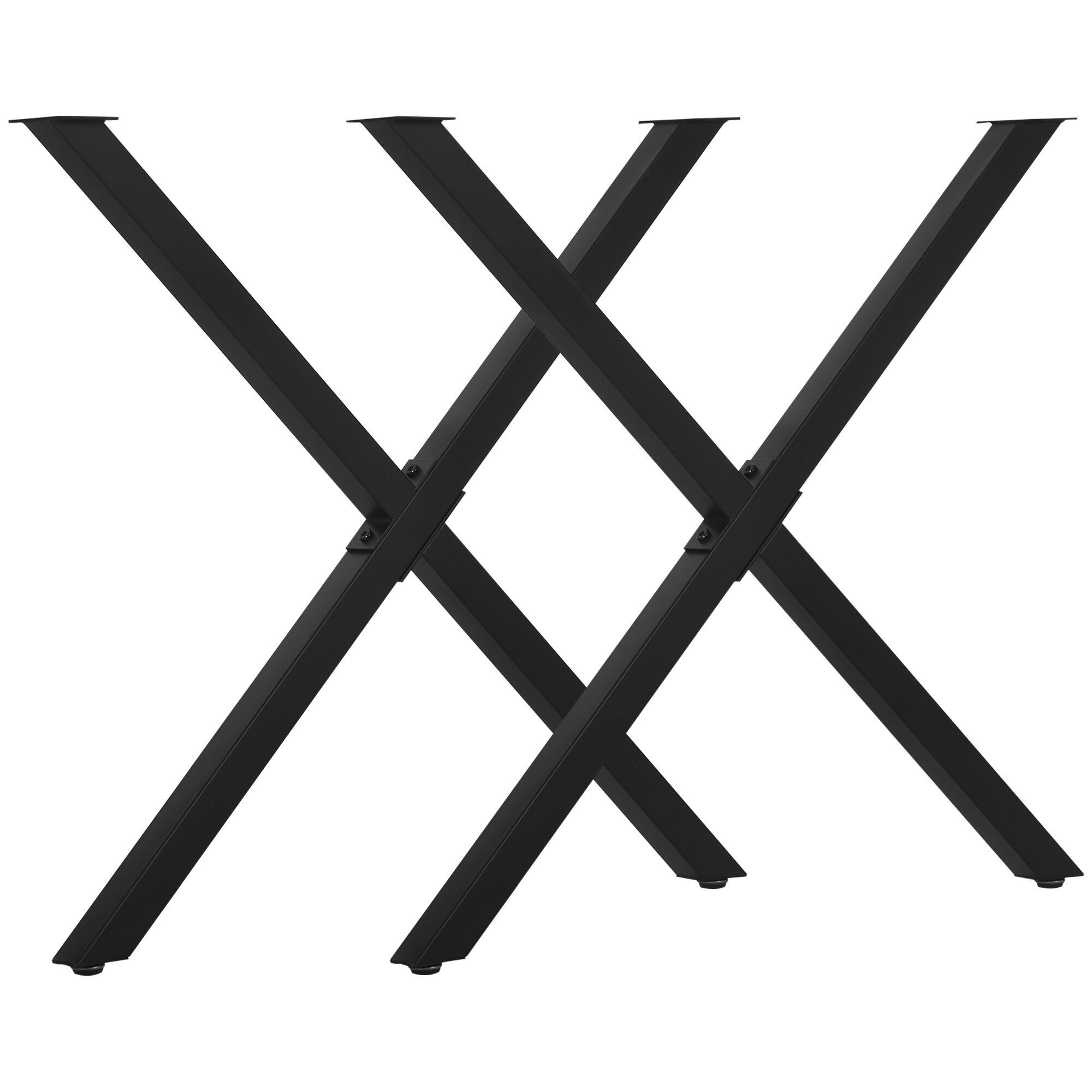 HOMCOM Lot de 2 pieds de table en acier en forme de croix - 80L x 4l x 72H cm - design industriel