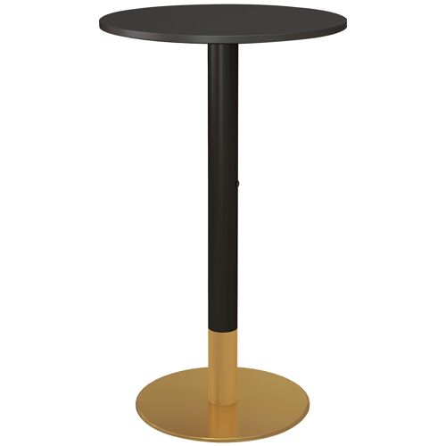 HOMCOM Table de bar ronde table de bistro mange-debout table de cuisine style contemporain cadre en acier dim. 60L x 60l x 102H cm noir