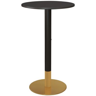 HOMCOM Mesa alta redonda mesa de bistro mesa alta de cocina de estilo moderno estructura de acero dim. 60 largo x 60 ancho x 102 alto cm negro