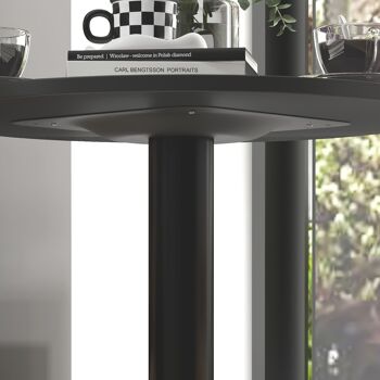 HOMCOM Table de bar ronde table de bistro mange-debout table de cuisine style contemporain cadre en acier dim. 60L x 60l x 102H cm noir 8
