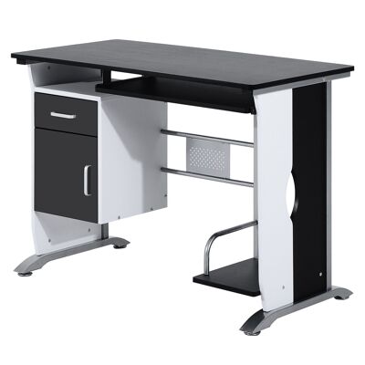 HOMCOM Designer-Computertisch aus MDF, 100 L x 52 B x 75 H cm, Schwarz und Weiß