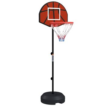 SPORTNOW Support panier de basket-ball 2 en 1 avec hauteur réglable 129 cm et 179 cm et jeu de 6 fléchettes magnétique 1
