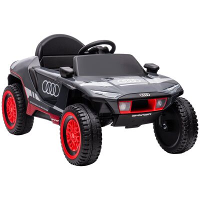 HOMCOM Vehículo eléctrico infantil coche 12 V - incluido mando a distancia parental - v. máx. 5 km/h - efectos de luz y sonido - licencia Audi Q e-tron - rojo y negro