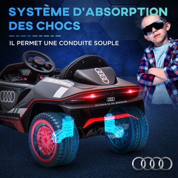 HOMCOM Voiture véhicule électrique enfant 12 V - télécommande parentale fournie - v. max. 5 km/h - effets sonores, lumineux - licence Audi Q e-tron - rouge et noir 6