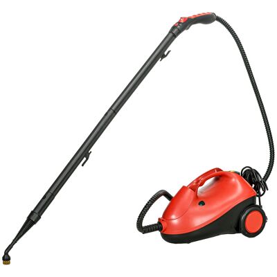 HOMCOM Dampfreiniger 4 bar Leistung 2000W mit 2L Wassertank, 16 Zubehörteile, Oberfläche 150 m², rot