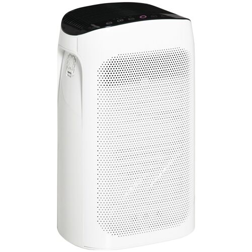 HOMCOM Purificateur d'air HEPA H11, Ioniseur, CADR 210m³/h mode veille silencieux minuterie 3 vitesses 42W - blanc