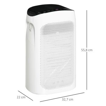 HOMCOM Purificateur d'air HEPA H11, Ioniseur, CADR 210m³/h mode veille silencieux minuterie 3 vitesses 42W - blanc 5