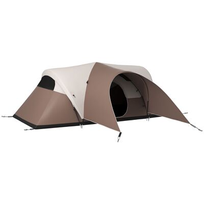 Tenda da campeggio per famiglie Outsunny 5-6 persone impermeabile leggera ventilata con borsa per il trasporto, dim. 550 L x 300 L x 198 A cm