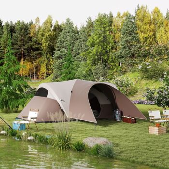 Outsunny Tente de camping familiale 5-6 personnes étanche légère ventilée avec sac de transport, dim. 550L x 300l x 198H cm 2