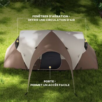 Outsunny Tente de camping familiale 5-6 personnes étanche légère ventilée avec sac de transport, dim. 550L x 300l x 198H cm 6