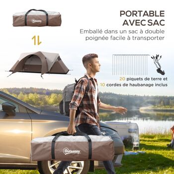 Outsunny Tente de camping familiale 5-6 personnes étanche légère ventilée avec sac de transport, dim. 550L x 300l x 198H cm 8
