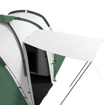 Outsunny Tente de camping familiale 4-6 pers. - tente tunnel légère ventilée étanche facile à monter - 2 grandes portes - dim. 5,55L x 2,25l x 1,9H m fibre verre polyester, gris et vert 8