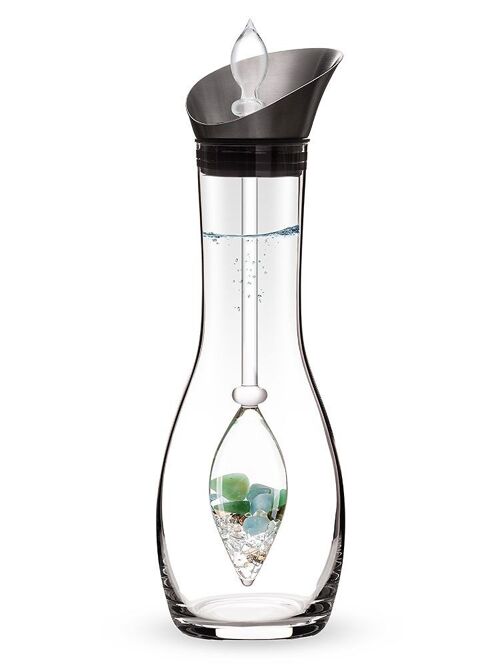 VitaJuwel Era FOREVER YOUNG | Gemstone carafe with aquamarine, aventurine, smoky quartz & rock crystal