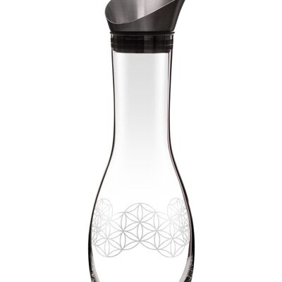 VitaJuwel Era FLOWER OF LIFE | Glass carafe for gemstone vials with flower of life engraving