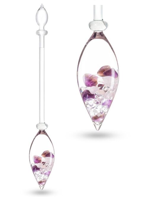 VitaJuwel WELLNESS gemstone vial with amethyst, rose quartz & rock crystal