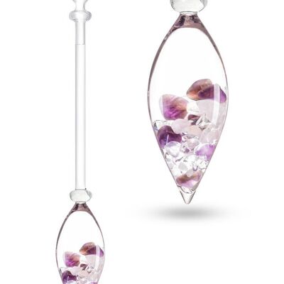 Fiole de pierres précieuses VitaJuwel WELLNESS avec améthyste, quartz rose et cristal de roche