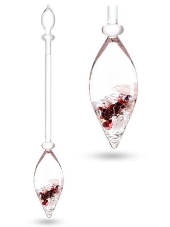 Fiole de pierres précieuses VitaJuwel LOVE avec quartz rose, grenat et cristal de roche 1