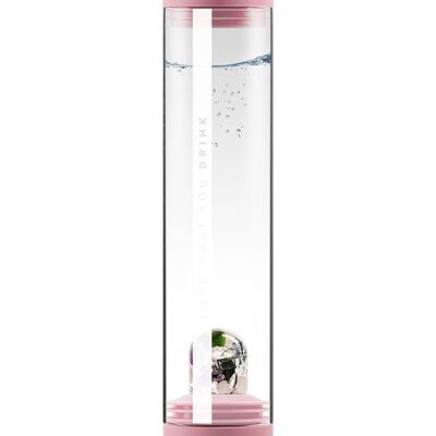 VitaJuwel Sana BEAUTY fleur de rose | Carafe en verre avec pierres précieuses (améthyste, quartz rose, jade et cristal de roche) - pour la détente, l'amour-propre et la vitalité