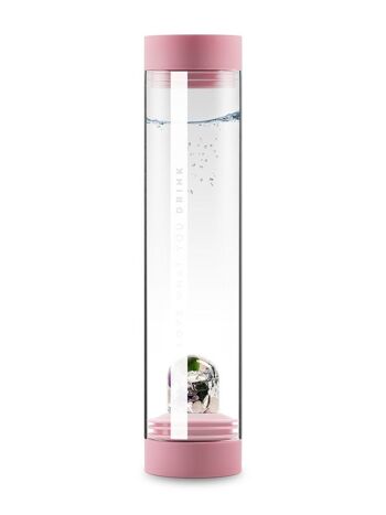 VitaJuwel Sana BEAUTY fleur de rose | Carafe en verre avec pierres précieuses (améthyste, quartz rose, jade et cristal de roche) - pour la détente, l'amour-propre et la vitalité 1