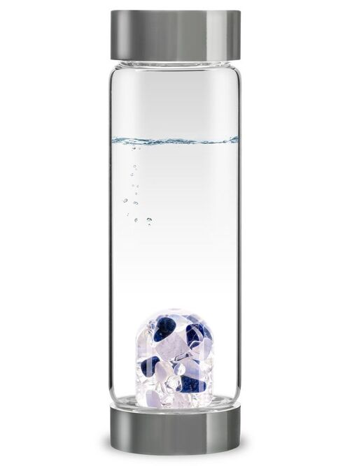 VitaJuwel ViA BALANCE | Water bottle with sodalite, chalcedony & rock crystal for meditation