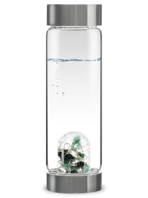 VitaJuwel ViA VITALITY | Water bottle with emerald & rock crystal for regeneration and renewal