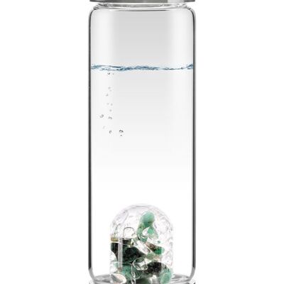 VitaJuwel ViA VITALITY | Water bottle with emerald & rock crystal for regeneration and renewal