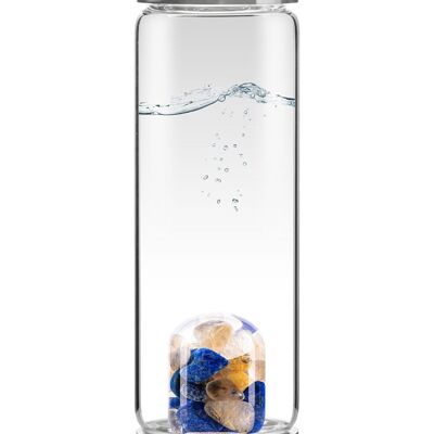 VitaJuwel Via ISPIRAZIONE -Bottiglia d'acqua con lapislazzuli e quarzo rutilo