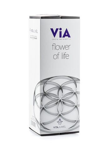 VitaJuwel ViA FLEUR DE VIE | Bouteille d'eau avec aigue-marine, améthyste et cristal de roche incl.Fleur de Vie - symbole 4