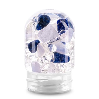 VitaJuwel GemPod BALANCE | Inserto de vidrio para botellas y garrafas VitaJuwel con sodalita, calcedonia y cristal de roca