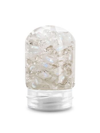 VitaJuwel GemPod LUNA | Insert en verre pour bouteilles et carafes VitaJuwel avec pierre de lune et cristal de roche 1
