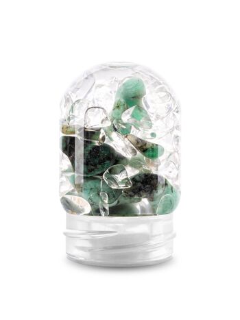 VitaJuwel GemPod VITALITÉ | Insert en verre pour bouteilles et carafes VitaJuwel avec émeraude et cristal de roche 1