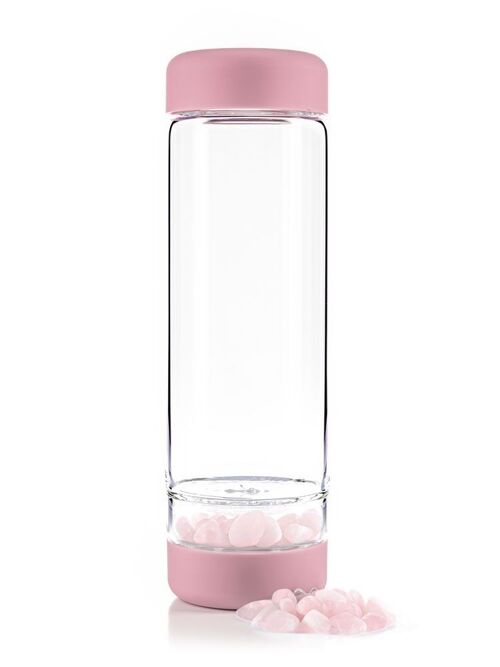 inu!ROSE | The water bottle with rose quartz for individualists (blossom rose)