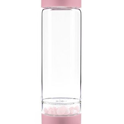inu!ROSA | La bottiglia d'acqua con quarzo rosa per individualisti (rosa in fiore)