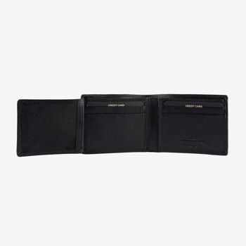 Portefeuille en cuir naturel pour homme, noir, série ANTIC-NAPPA/LEATHER. 10.5x8cm 2