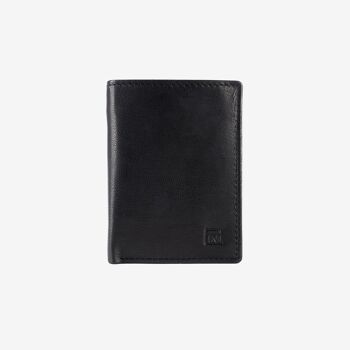 Portefeuille en cuir naturel pour homme, noir, série ANTIC-NAPPA/LEATHER. 8.5x11cm 1