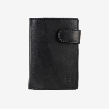 Portefeuille en cuir naturel pour homme, noir, série ANTIC-NAPPA/LEATHER. 9x12cm 1