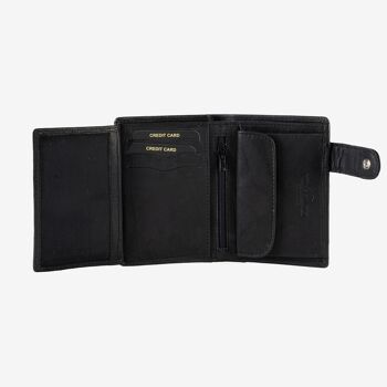 Portefeuille en cuir naturel pour homme, noir, série ANTIC-NAPPA/LEATHER. 9x12cm 2