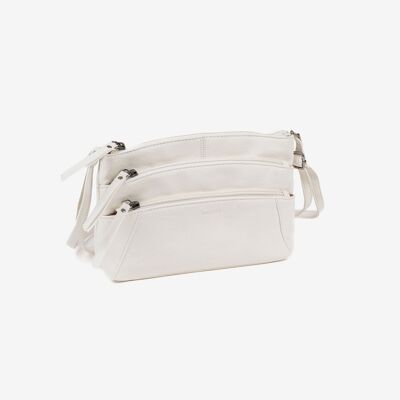 Borsa a spalla piccola da donna, colore bianco, serie minibag Emerald.                                        25.5x16x06 cm