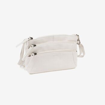 Petit sac bandoulière pour femme, blanc, série minibags Emerald. 25.5x16x06cm 1