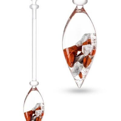 VitaJuwel FITNESS gemstone vial with red jasper, magnesite & rock crystal