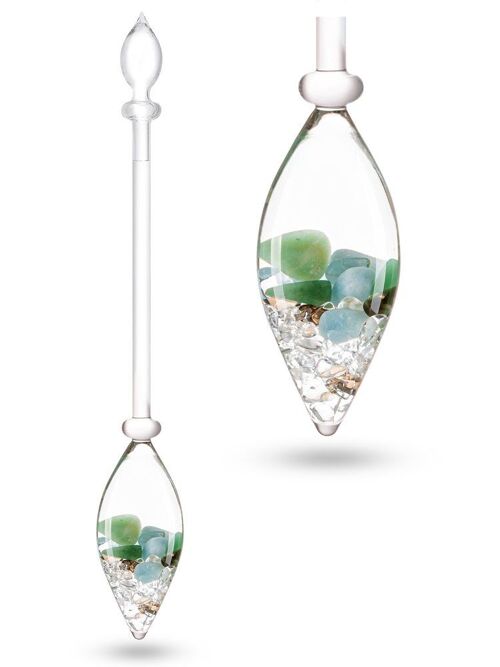 VitaJuwel FOREVER YOUNG gemstone vial with aquamarine, aventurine, smoky quartz & rock crystal