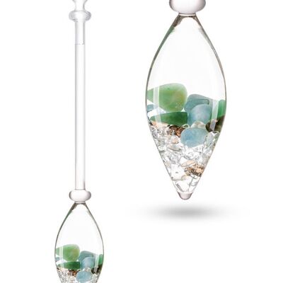 VitaJuwel FOREVER YOUNG gemstone vial with aquamarine, aventurine, smoky quartz & rock crystal