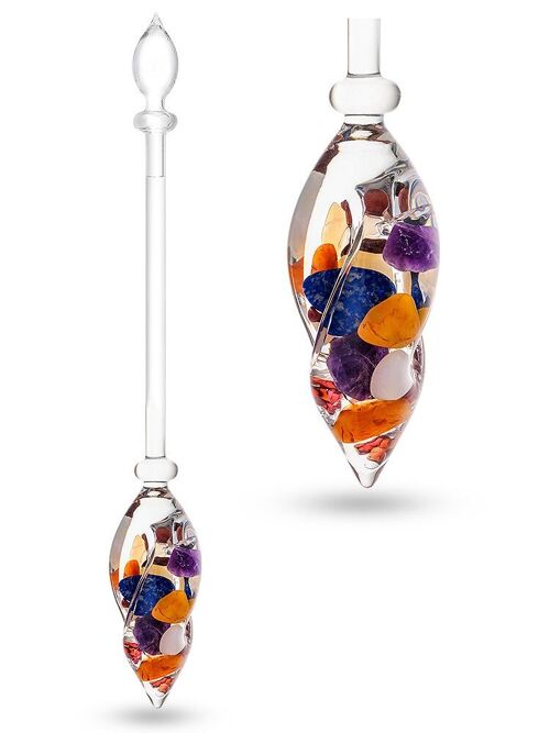 VitaJuwel AYURVEDA gemstone vial with milk opal, amethyst, rock crystal, lapis lazuli, garnet, carnelian, orange calcite